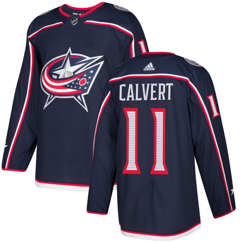Adidas Men Columbus Blue Jackets #11 Matt Calvert Navy Blue Home Authentic Stitched NHL Jersey